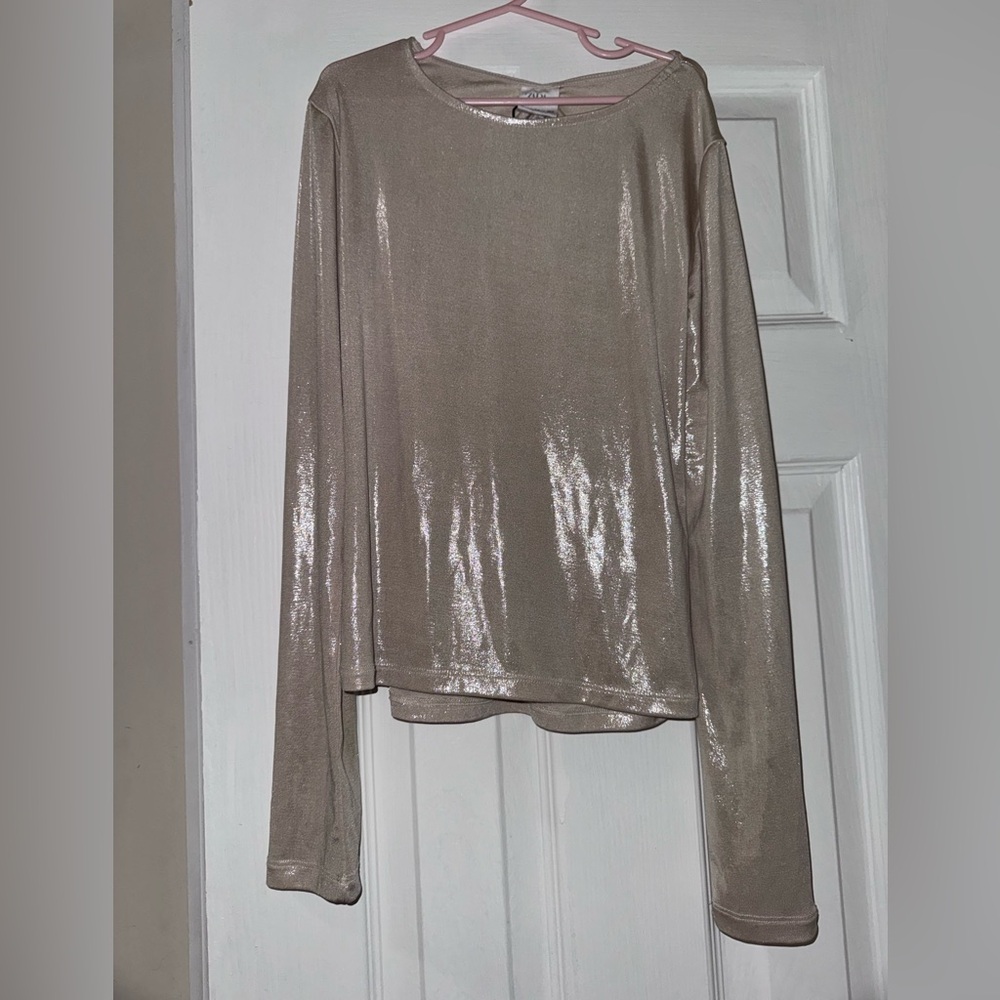 Zara Girl Shimmer  Long Sleeve Top size 11-12